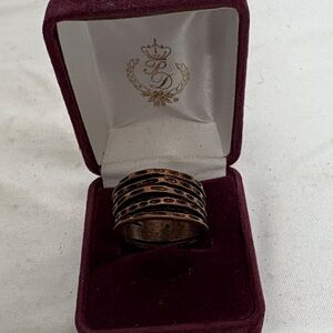 Premier Designs Retired Copper-Bronze Ring with Cut-Out Pattern